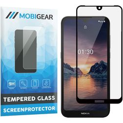 Mobigear Premium Nokia 1.3 Panzerglas Gehärtetes Glas Displayschutz - Hüllenfreundlich - Schwarz
