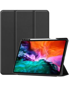 Mobigear Tri-Fold Gel iPad Pro 12.9 Zoll (2022) Hülle TPU,Kunstleder Klapphülle + Stifthalter - Schwarz