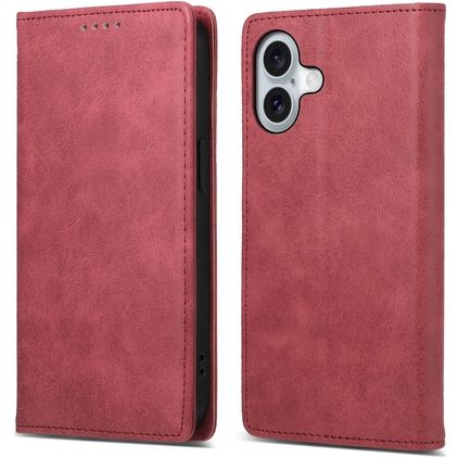 Mobigear Wallet iPhone 16 Hülle Klapphülle Geldbörse - Rot