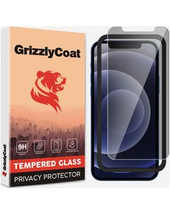 GrizzlyCoat Easy Fit AntiSpy iPhone 12 Pro Max Panzerglas Gehärtetes Glas Displayschutz Privacy - Hüllenfreundlich + Applikator