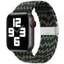 Mobigear Braided Nylon Apple Watch Armband Klappschließe - 49/46/45/44 mm - Schwarz / Grün