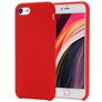Mobigear Rubber Touch iPhone 8 Silikon Hülle Backcover - Rot
