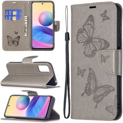 Mobigear Butterfly POCO M3 Pro Hülle Klapphülle Geldbörse - Grau