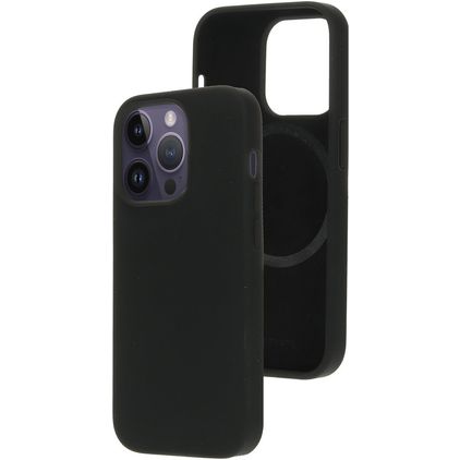 Mobiparts iPhone 14 Pro Silikon MagSafe Hülle Backcover - Schwarz