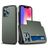 Mobigear Card iPhone 13 Pro Max Hülle Hardcase Backcover Stoßfest mit Kartenhalter - Armeegrün