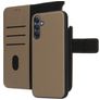Mobiparts Samsung Galaxy A15 Hülle Echtes Leder Abnehmbare 2in1 Klapphülle Geldbörse - Taupe