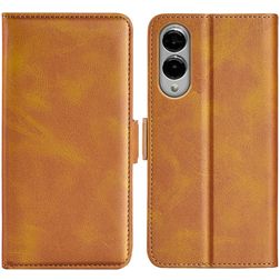 Mobigear Slim Magnet Samsung Galaxy S25 Edge Hülle Klapphülle Geldbörse - Cognac