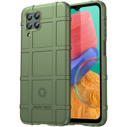 Mobigear Rugged Shield Samsung Galaxy M33 Hülle Flexibles TPU Backcover Stoßfest - Grün