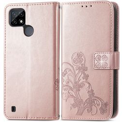 Mobigear Clover Realme C21Y Hülle Klapphülle Geldbörse - Roségold