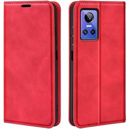 Mobigear Retro Slim Realme GT Neo 3 Hülle Klapphülle Geldbörse - Rot