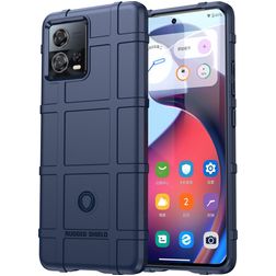 Mobigear Rugged Shield Motorola Edge 30 Fusion Hülle Flexibles TPU Backcover Stoßfest - Blau