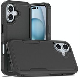Mobigear Heavy Armor iPhone 16 Hülle Hardcase Backcover Stoßfest - Schwarz