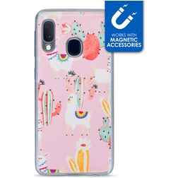 My Style Magneta Samsung Galaxy A20e TPU (flexibel) Backcover - Pink Alpaca