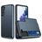 Mobigear Card Samsung Galaxy S21 Hülle Hardcase Backcover Stoßfest mit Kartenhalter - Blau