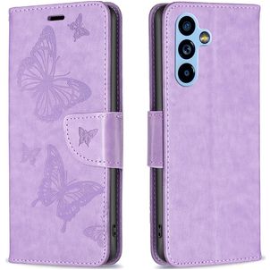 Mobigear Butterfly Samsung Galaxy A54 Hülle Klapphülle Geldbörse - Lila
