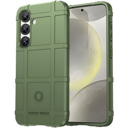 Mobigear Rugged Shield Samsung Galaxy S25 Hülle Flexibles TPU Backcover Stoßfest - Grün