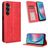 Mobigear Sensation Samsung Galaxy M55 Hülle Klapphülle Geldbörse - Rot