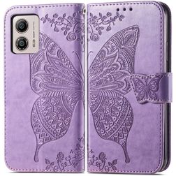 Mobigear Butterfly Motorola Moto G53 5G Hülle Klapphülle Geldbörse - Lila