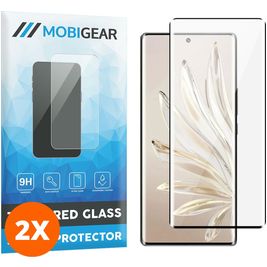 Mobigear Premium HONOR 70 Panzerglas Gehärtetes Glas Displayschutz - Hüllenfreundlich - Schwarz (2er Pack)