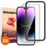 GrizzlyCoat Easy Fit iPhone 14 Pro Panzerglas Gehärtetes Glas Displayschutz - Hüllenfreundlich + Applikator (3er Pack)