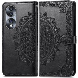 Mobigear Mandala HONOR 70 Hülle Klapphülle Geldbörse - Schwarz