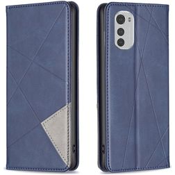 Mobigear Rhombus Slim Motorola Moto E32s Hülle Klapphülle - Blau