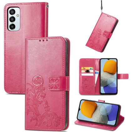 Mobigear Clover Samsung Galaxy M23 Hülle Klapphülle Geldbörse - Magenta