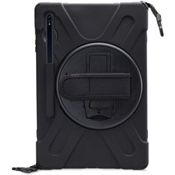 Xccess Survivor All-round Samsung Galaxy Tab S7 Plus Hülle Kunststoff,Silikon Backcover + Schulterträger + Ständer - Schwarz
