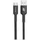 Mobigear Nylon USB-A auf USB-C Kabel 1 Meter - Schwarz