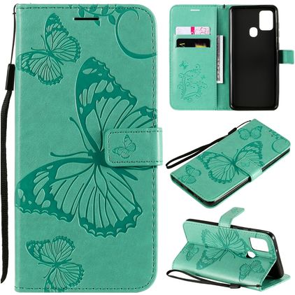 Mobigear Butterfly Samsung Galaxy A21s Klapphülle Portemonnaie - Türkis