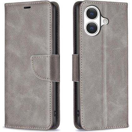 Mobigear Excellent iPhone 17 Hülle Klapphülle Geldbörse - Grau