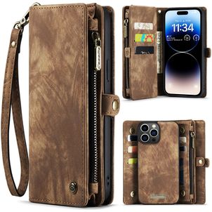 Caseme 008 iPhone 15 Pro Max Hülle Abnehmbare 2in1 Klapphülle Geldbörse - Braun
