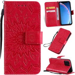 Mobigear Sunflower iPhone 11 Pro Hülle Klapphülle Geldbörse - Rot