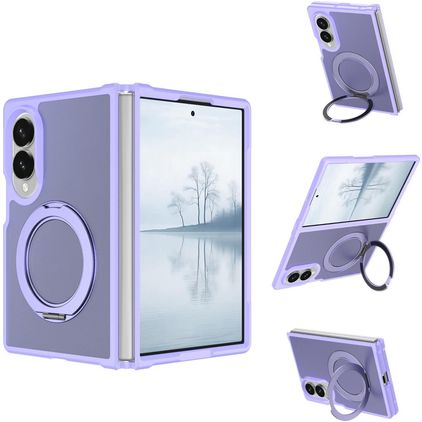 Mobigear 360 Rotating Ring Samsung Galaxy Z Fold 8 Ultra MagSafe Hülle Hardcase Backcover mit Ringhalter - Lila