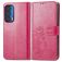 Mobigear Clover Motorola Edge (2021) Hülle Klapphülle Geldbörse - Magenta