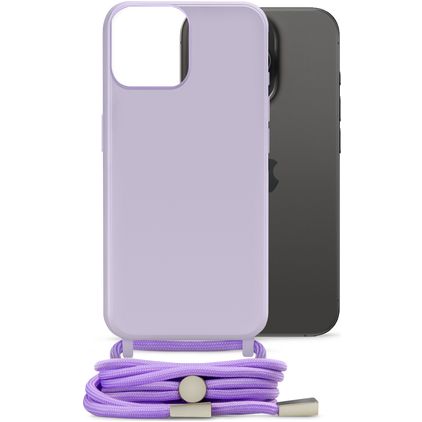Mobilize Lanyard Gelly iPhone 15 Pro Flexibles TPU Handykette - Pastel Purple