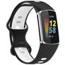 Mobigear Sport Dual Silikon Fitbit Charge 5 Armband Drückerschließe - Schwarz / Weiß