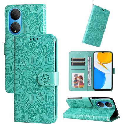 Mobigear Sunflower HONOR X7 Hülle Klapphülle Geldbörse - Grün