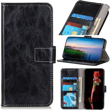Mobigear Basic Samsung Galaxy M33 Hülle Klapphülle Geldbörse - Schwarz