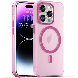 Mobigear Shockproof iPhone 16 Pro MagSafe Hülle Flexibles TPU Backcover - Pink