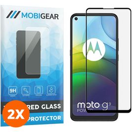 Mobigear Premium Motorola Moto G9 Power Panzerglas Gehärtetes Glas Displayschutz - Hüllenfreundlich - Schwarz (2er Pack)