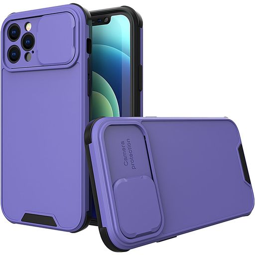 Mobigear Cam Slide iPhone 14 Hülle Hardcase Backcover mit Kamera Slider - Lila