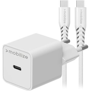 Mobilize Single USB-C Ladegerät USB-C 1.2 Meter Power Delivery 30W - Weiß