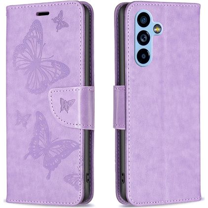 Mobigear Butterfly Samsung Galaxy A54 Hülle Klapphülle Geldbörse - Lila