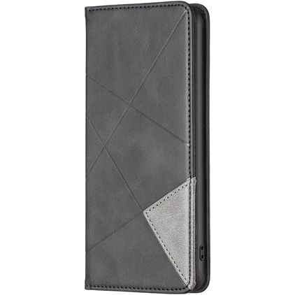 Mobigear Rhombus Slim OPPO Find X5 Lite Hülle Klapphülle - Schwarz