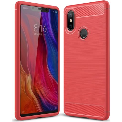 Mobigear Brushed Slim Xiaomi Mi 8 SE Hülle Flexibles TPU Backcover - Rot