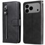 Mobigear Zipper iPhone 17 Pro Max Klapphülle Portemonnaie - Schwarz