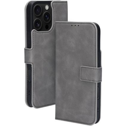 Mobiparts Classic Wallet MagSafe iPhone 16 Pro Max MagSafe Hülle Klapphülle Geldbörse - Granite Grey