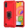 Mobigear Armor Ring Samsung Galaxy A01 TPU (flexibel) Backcover Shockproof mit Ringhalter - Rot