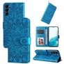 Mobigear Sunflower Samsung Galaxy S23 Hülle Klapphülle Geldbörse - Blau